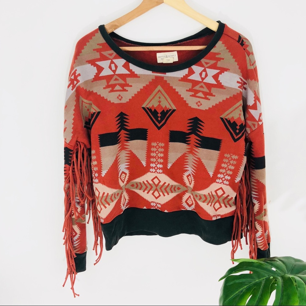 Denim & Supply Ralph Lauren Geometric Fringe Sweater